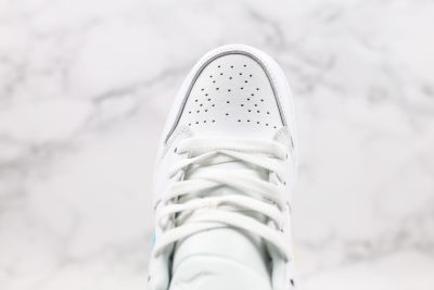  JORDAN 1 Low White Multi-Color Swoosh