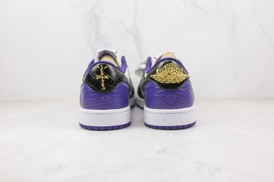 Nike Wmns Air Jordan 1 Low barb alligator purple gold