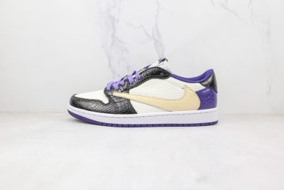 Nike Wmns Air Jordan 1 Low barb alligator purple gold