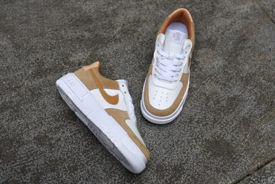 NIKE Air Force 1 Pixel Gold and Silver