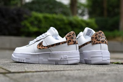 NIKE Air Force 1 Pixel White Leopard Pattern