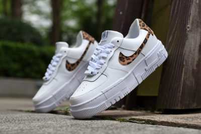 NIKE Air Force 1 Pixel White Leopard Pattern