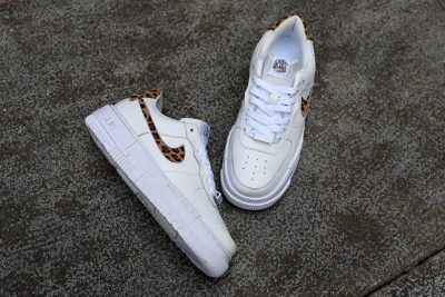 NIKE Air Force 1 Pixel White Leopard Pattern