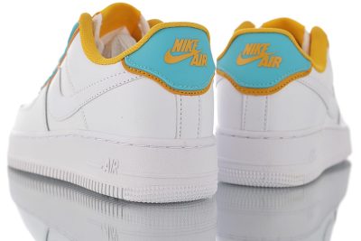 Nike Air Force 1 ’07 Leather white water blue yellow