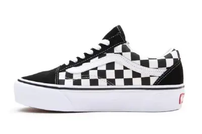 Vans Old Skool Black Platform Checkered