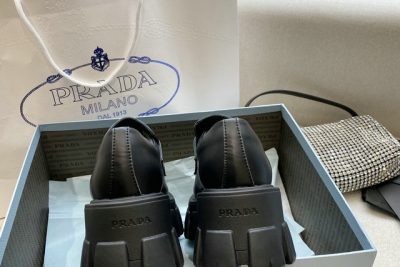 Prada Monolith Logo Loafers Black