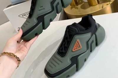 Prada Cloudbust Thunder knit fabric low sneakers Green