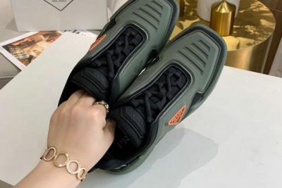 Prada Cloudbust Thunder knit fabric low sneakers Green