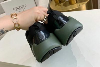 Prada Cloudbust Thunder knit fabric low sneakers Green