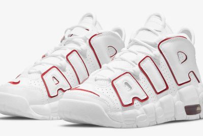 Nike Air More Uptempo White Varsity Red Outline