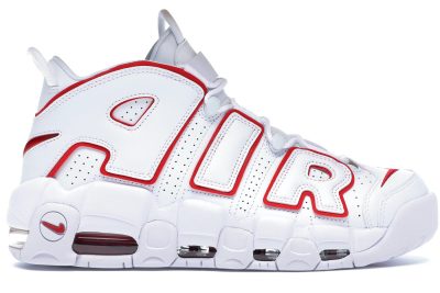 Nike Air More Uptempo White Varsity Red Outline