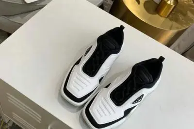 Prada Cloudbust Thunder knit fabric low sneakers White