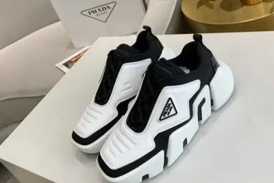 Prada Cloudbust Thunder knit fabric low sneakers White