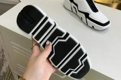 Prada Cloudbust Thunder knit fabric low sneakers White