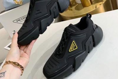 Prada Cloudbust Thunder knit fabric low sneakers Black