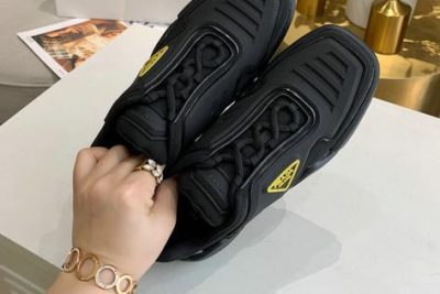 Prada Cloudbust Thunder knit fabric low sneakers Black