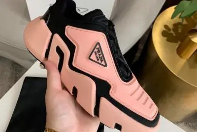 Prada Cloudbust Thunder knit fabric low sneakers Pink