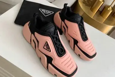 Prada Cloudbust Thunder knit fabric low sneakers Pink