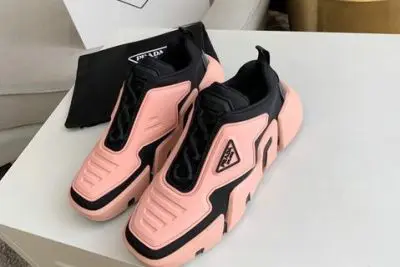 Prada Cloudbust Thunder knit fabric low sneakers Pink
