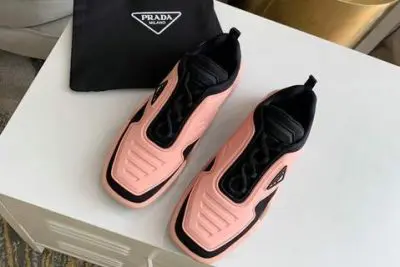 Prada Cloudbust Thunder knit fabric low sneakers Pink