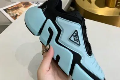 Prada Cloudbust Thunder knit fabric low sneakers Blue