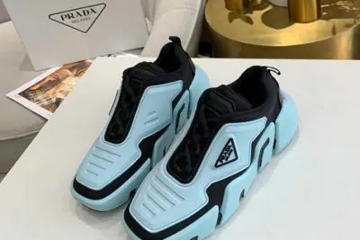 Prada Cloudbust Thunder knit fabric low sneakers Blue