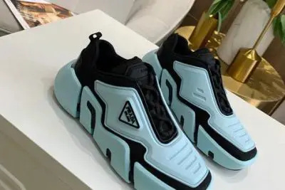 Prada Cloudbust Thunder knit fabric low sneakers Blue