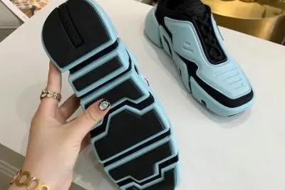 Prada Cloudbust Thunder knit fabric low sneakers Blue