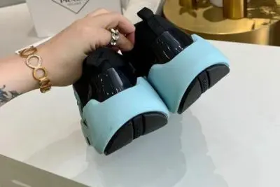 Prada Cloudbust Thunder knit fabric low sneakers Blue