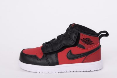 JORDAN 1 MID BLACK RED KID