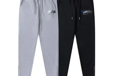 TRAPSTAR CHENILLE DECODED HOODED TRACKSUIT BLACK GREY