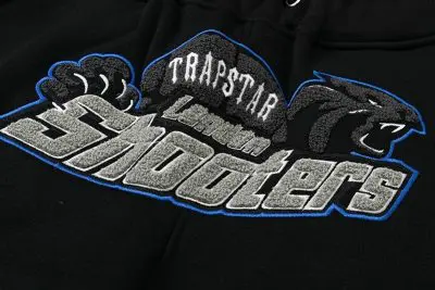 TRAPSTAR CHENILLE DECODED HOODED TRACKSUIT BLACK GREY