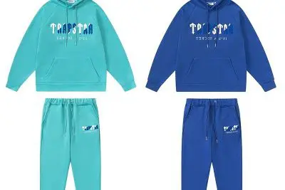 TRAPSTAR CHENILLE DECODED HOODED TRACKSUIT BLUE GREEN