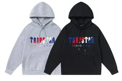 TRAPSTAR CHENILLE DECODED HOODED TRACKSUIT BLACK GREY