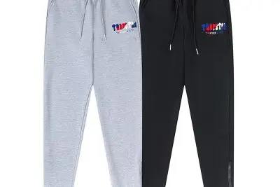 TRAPSTAR CHENILLE DECODED HOODED TRACKSUIT BLACK GREY