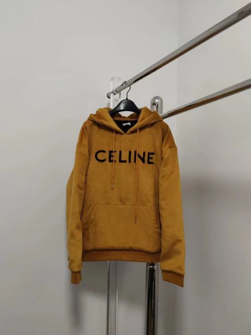 Yellow velvet hoodie