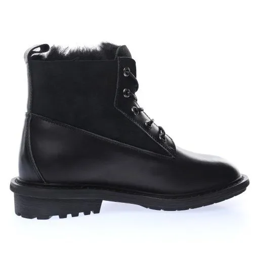 UGG W Ball Fy Rutton II “Leather black Plush”