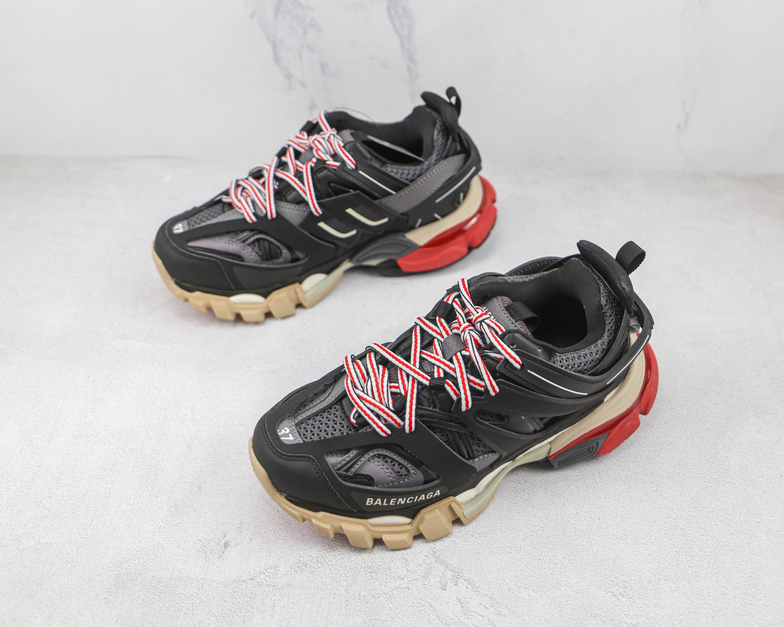 Balenciaga Track Sneakers Red Black