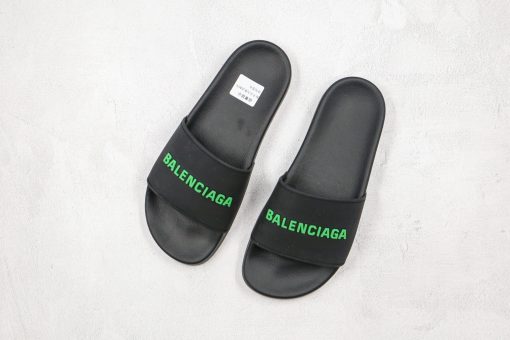 Balenciaga Slippers pure black green