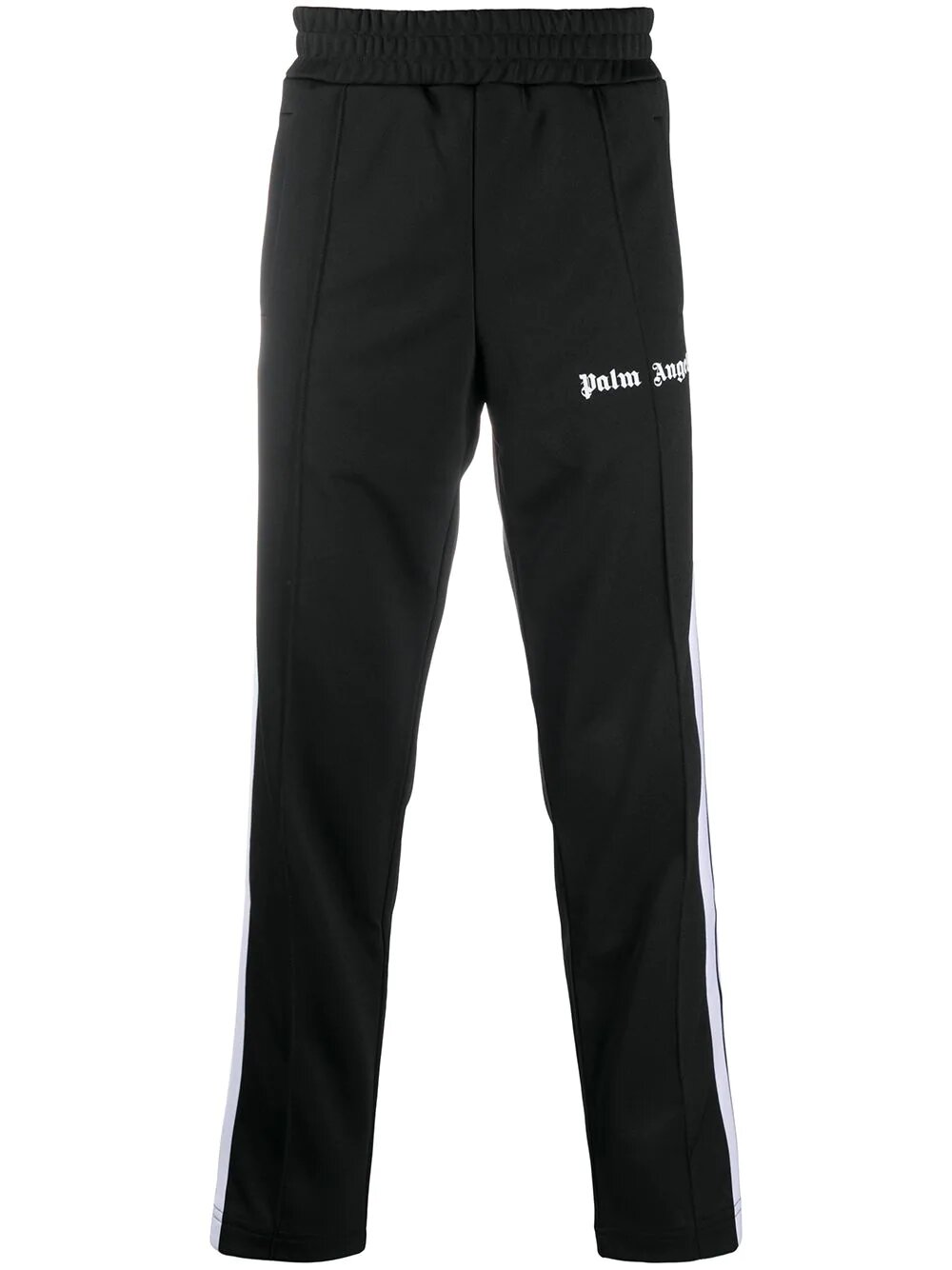 PALM ANGELS LOGO PRINT TRACK PANTS. Vertical stripes