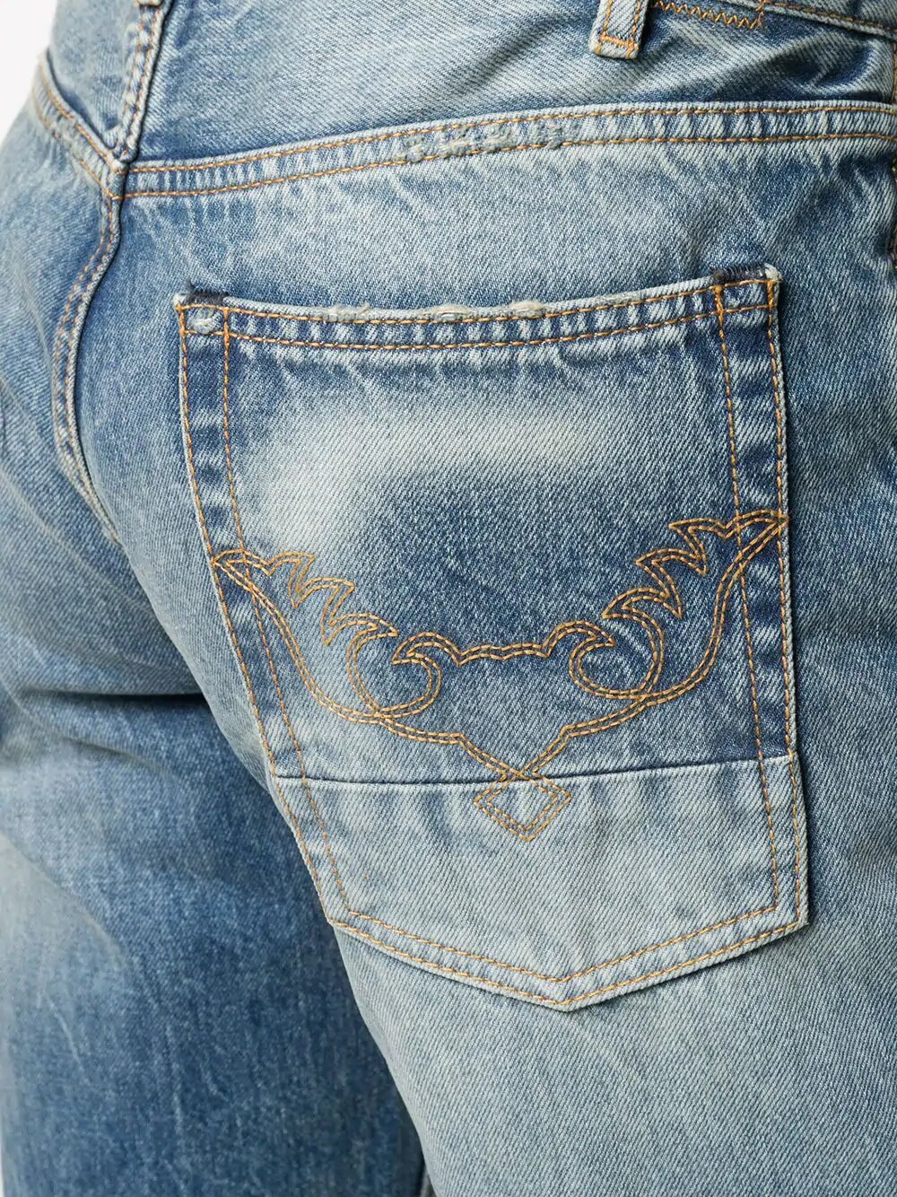 PALM ANGELS RIPPED DETAIL JEANS