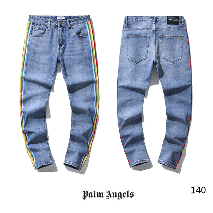 Palm Angels Long jeans with Rainbow Trim