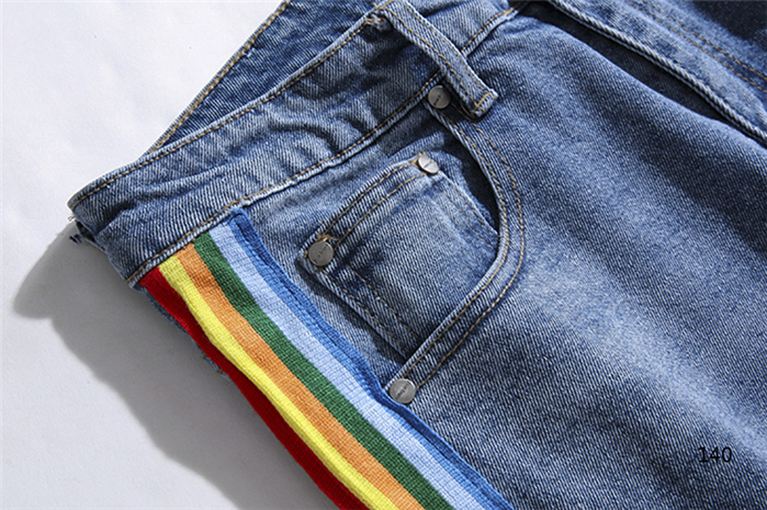 Palm Angels Long jeans with Rainbow Trim