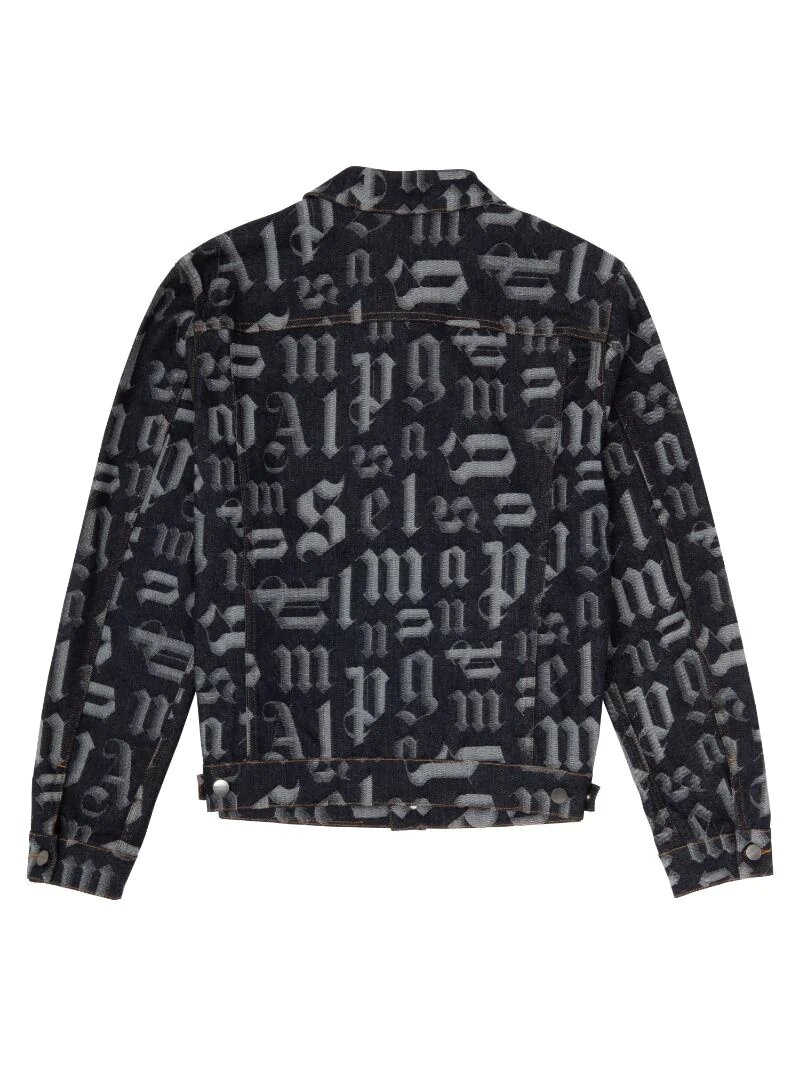 PALM ANGELS MONOGRAM DENIM JACKET BLUE