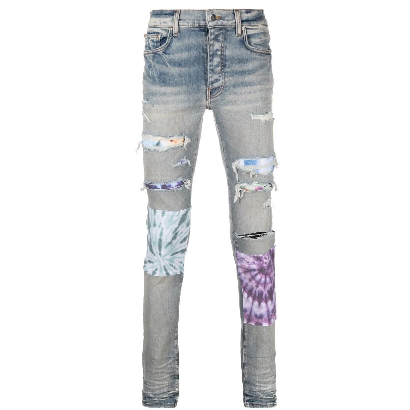 AMIRI PATCH-DETAIL DISTRESSED JEANS