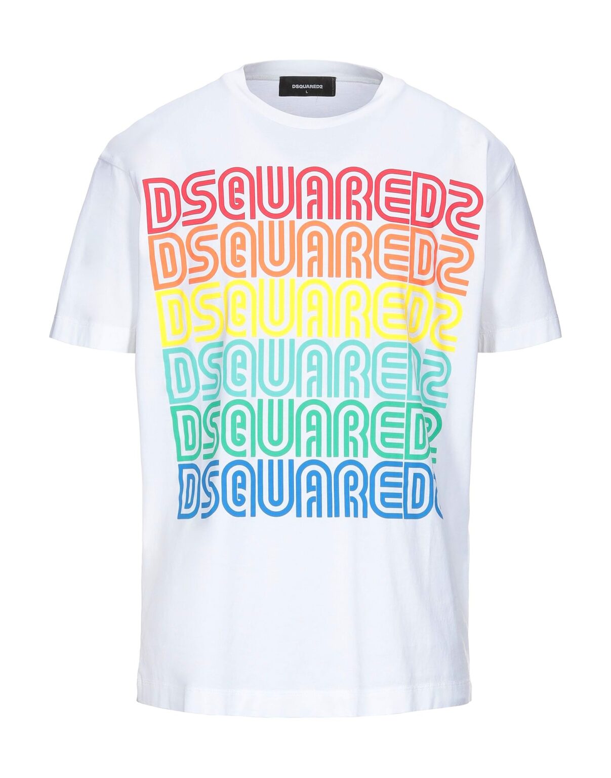 DSQUARED2 MULTI COLOR LOGO PRINTED SHORT SLEEVE T-SHIRT