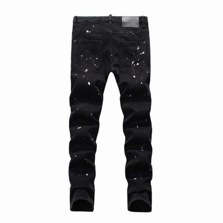 DSQUARED2 BLACK JEANS WHITE PAINT DRIPS