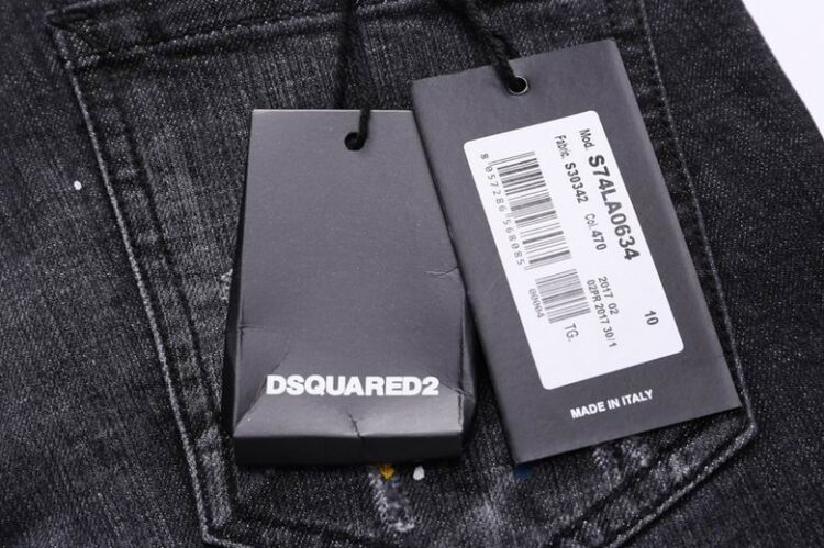 DSQUARED2 BLACK RIPPED JEANS DOUBLE CLOSURE