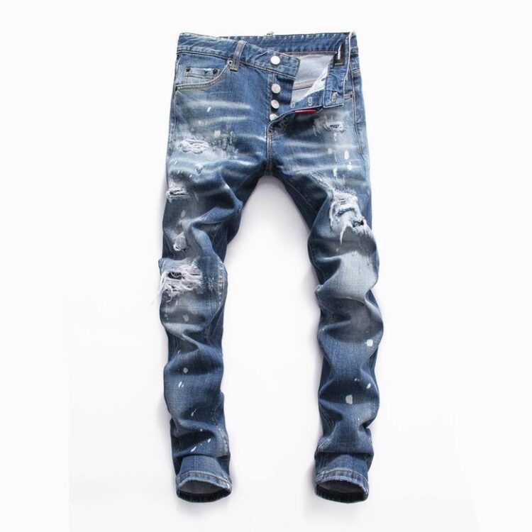 DSQUARED2 BLUE VERY RIPPED JEANS