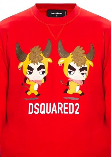 DSQUARED 2 RED SWEATSHIRT WITH LOGO